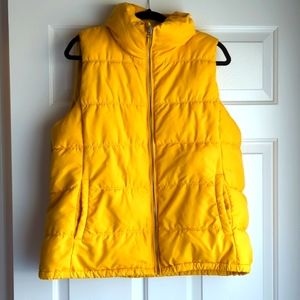 Old Navy Women's XL Yellow Puffer Jacket Vest